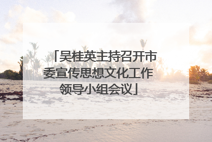 吴桂英主持召开市委宣传思想文化工作领导小组会议