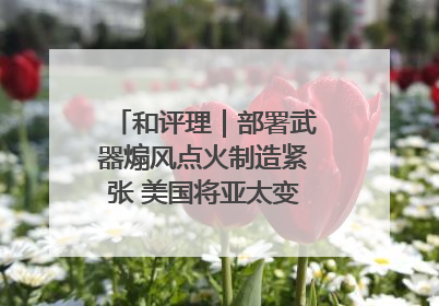 和评理｜部署武器煽风点火制造紧张 美国将亚太变成“火药桶”