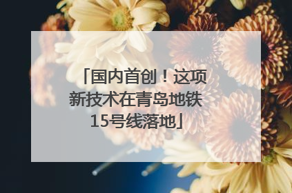 国内首创！这项新技术在青岛地铁15号线落地