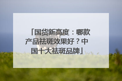 国货新高度：哪款产品祛斑效果好？中国十大祛斑品牌