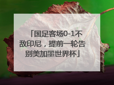 国足客场0-1不敌印尼，提前一轮告别美加墨世界杯