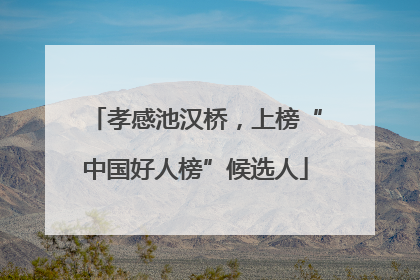 孝感池汉桥，上榜“中国好人榜”候选人