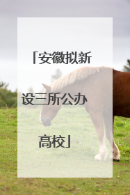 安徽拟新设三所公办高校