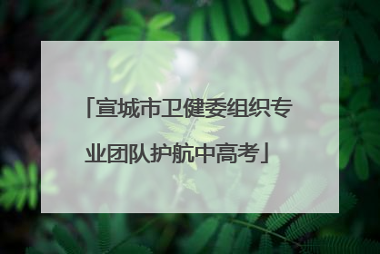 宣城市卫健委组织专业团队护航中高考