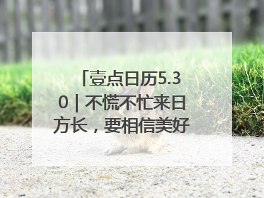 壹点日历5.30｜不慌不忙来日方长，要相信美好都在路上！早安