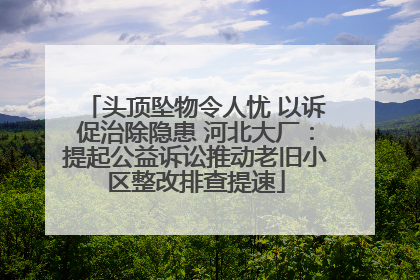 头顶坠物令人忧 以诉促治除隐患 河北大厂：提起公益诉讼推动老旧小区整改排查提速