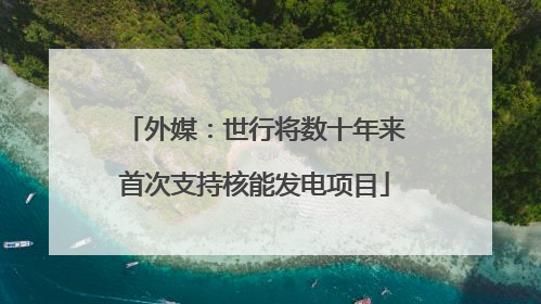 外媒：世行将数十年来首次支持核能发电项目