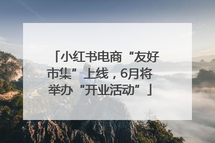 小红书电商“友好市集”上线，6月将举办“开业活动”