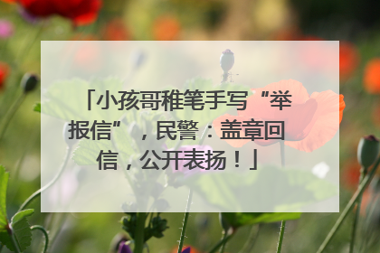 小孩哥稚笔手写“举报信”，民警：盖章回信，公开表扬！