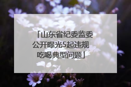 山东省纪委监委公开曝光5起违规吃喝典型问题