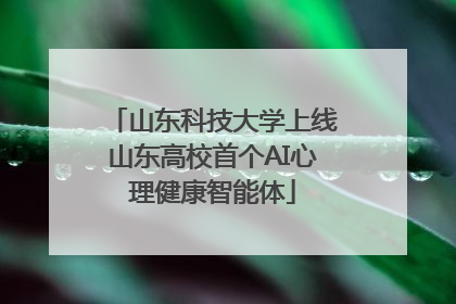 山东科技大学上线山东高校首个AI心理健康智能体