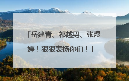 岳建青、祁越男、张煜婷！狠狠表扬你们！