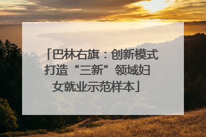 巴林右旗：创新模式 打造“三新”领域妇女就业示范样本