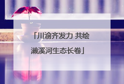 川渝齐发力 共绘濑溪河生态长卷