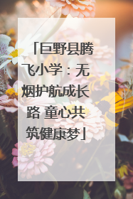 巨野县腾飞小学：无烟护航成长路 童心共筑健康梦