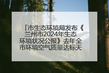市生态环境局发布《兰州市2024年生态环境状况公报》去年全市环境空气质量达标天数301天