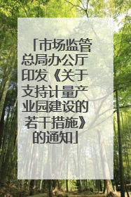 市场监管总局办公厅印发《关于支持计量产业园建设的若干措施》的通知