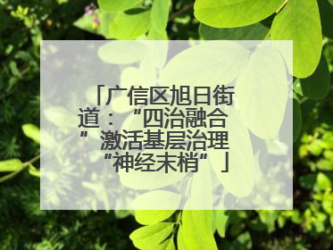 广信区旭日街道：“四治融合”激活基层治理“神经末梢”