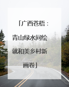 广西苍梧：青山绿水间绘就和美乡村新画卷