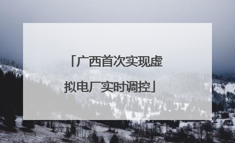 广西首次实现虚拟电厂实时调控