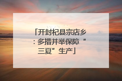 开封杞县宗店乡：多措并举保障“三夏”生产