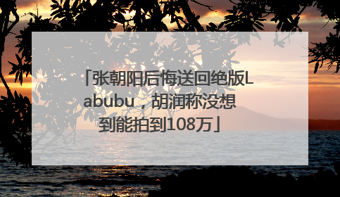 张朝阳后悔送回绝版Labubu，胡润称没想到能拍到108万
