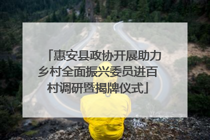 惠安县政协开展助力乡村全面振兴委员进百村调研暨揭牌仪式