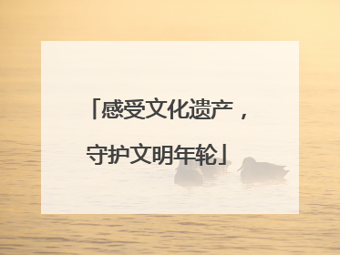 感受文化遗产，守护文明年轮