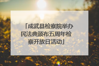 成武县检察院举办民法典颁布五周年检察开放日活动