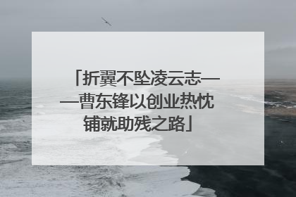 折翼不坠凌云志——曹东锋以创业热忱铺就助残之路