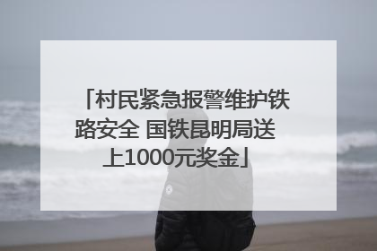 村民紧急报警维护铁路安全 国铁昆明局送上1000元奖金