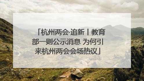 杭州两会·追新丨教育部一则公示消息 为何引来杭州两会会场热议