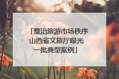 整治旅游市场秩序 山西省文旅厅曝光一批典型案例