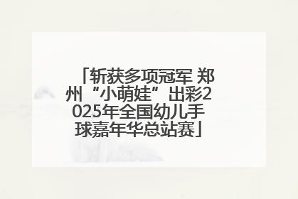 斩获多项冠军 郑州“小萌娃”出彩2025年全国幼儿手球嘉年华总站赛