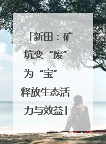 新田：矿坑变“废”为“宝” 释放生态活力与效益