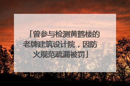 曾参与检测黄鹤楼的老牌建筑设计院，因防火规范疏漏被罚