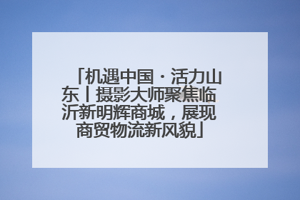机遇中国・活力山东丨摄影大师聚焦临沂新明辉商城，展现商贸物流新风貌