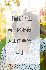 最新！上海一区发布人事任免信息