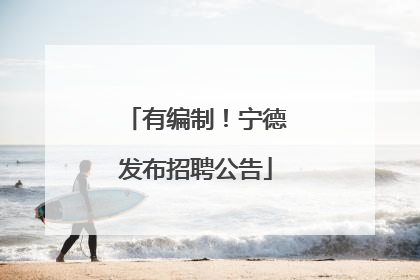 有编制！宁德发布招聘公告