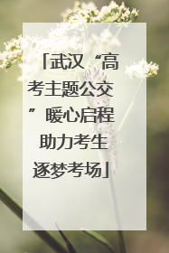 武汉“高考主题公交”暖心启程 助力考生逐梦考场