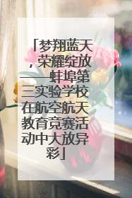梦翔蓝天，荣耀绽放——蚌埠第三实验学校在航空航天教育竞赛活动中大放异彩