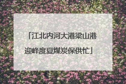 江北内河大港梁山港迎峰度夏煤炭保供忙
