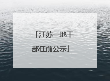 江苏一地干部任前公示