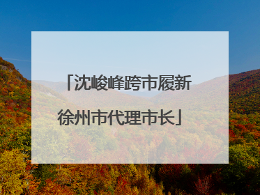 沈峻峰跨市履新徐州市代理市长
