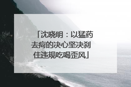 沈晓明：以猛药去疴的决心坚决刹住违规吃喝歪风