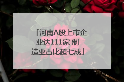 河南A股上市企业达111家 制造业占比超七成
