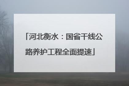 河北衡水：国省干线公路养护工程全面提速