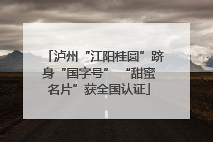泸州“江阳桂圆”跻身“国字号” “甜蜜名片”获全国认证