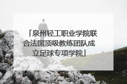 泉州轻工职业学院联合法国顶级教练团队成立足球专项学院