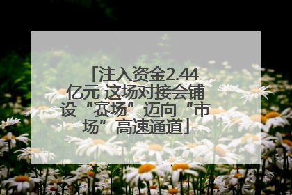 注入资金2.44亿元 这场对接会铺设“赛场”迈向“市场”高速通道